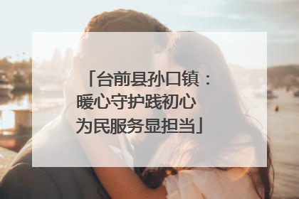 台前县孙口镇：暖心守护践初心 为民服务显担当